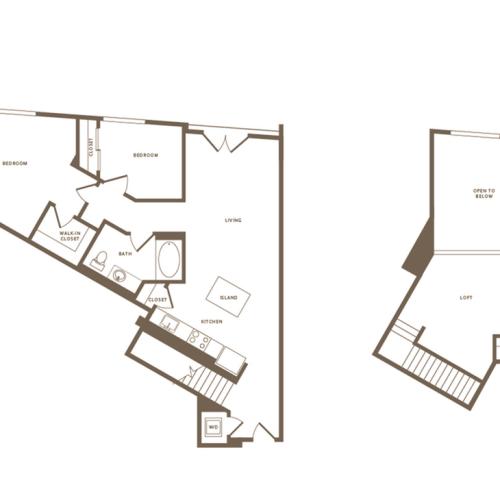 1177 square foot two bedroom one bath floor plan image