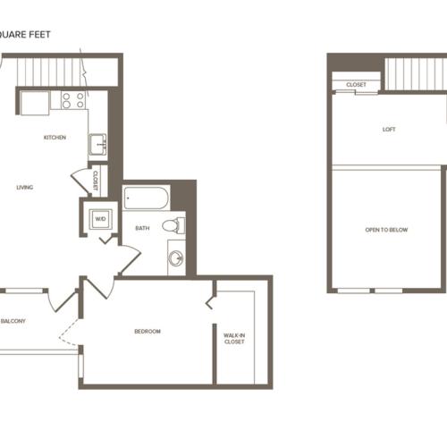 835 square foot one bedroom one bath floor plan