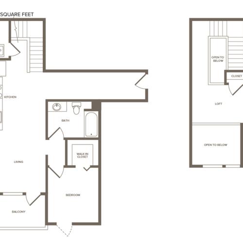 937 square foot one bedroom one bath floor plan