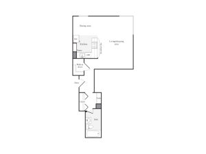504 square foot studio one bath floor plan image