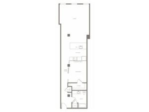 1030 square foot one bedroom one bath apartment floorplan image