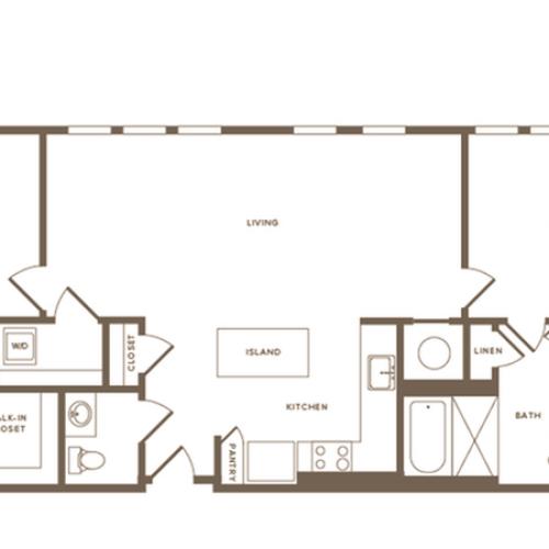1,236-1,155 square foot two bedroom two and a half bath floor plan image