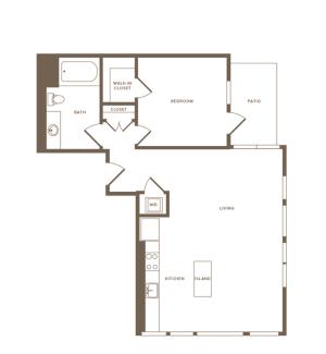 830 square foot one bedroom one bath floor plan image