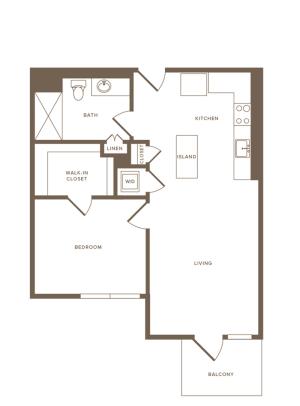 700 square foot one bedroom one bath floor plan image