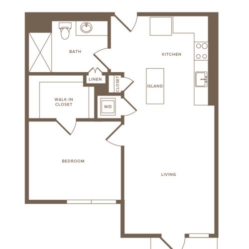 700 square foot one bedroom one bath floor plan image