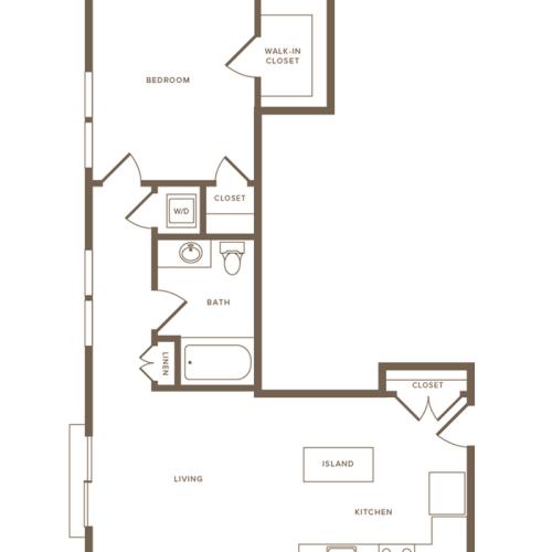 730 square foot one bedroom one bath floor plan image