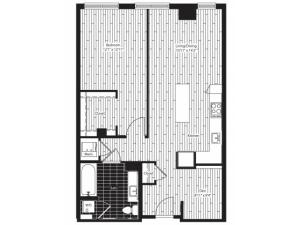 848 square foot one bedroom one bath with den apartment floorplan image
