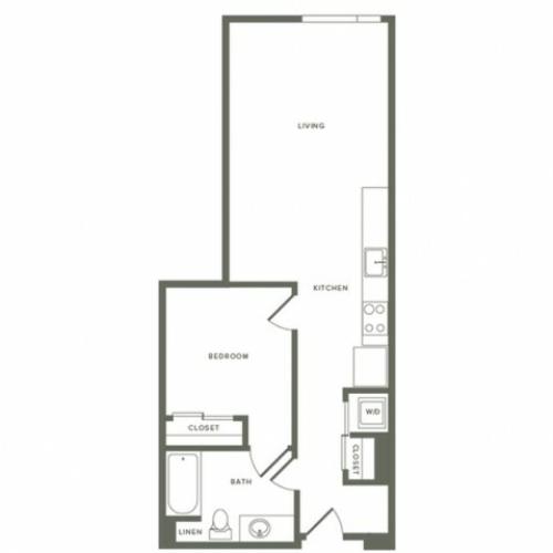 673 square foot one bedroom one bath plan image