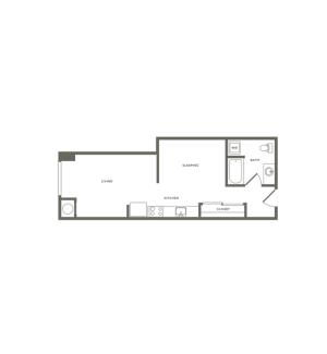 555 square foot one bedroom one bath floor plan image
