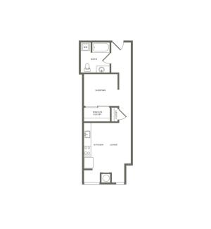 608 square foot one bedroom one bath floor plan image