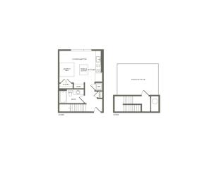 578 square foot studio one bath loft apartment floor plan image