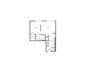 597 square foot studio one bath apartment floor plan image