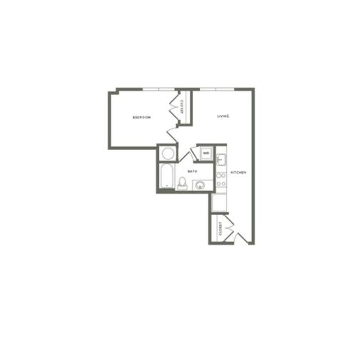 592 square foot studio one bath apartment floor plan image
