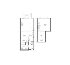735 square foot one bedroom one bath floor plan image