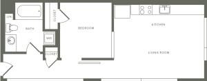 581-637 square foot one bedroom one bath floor plan image