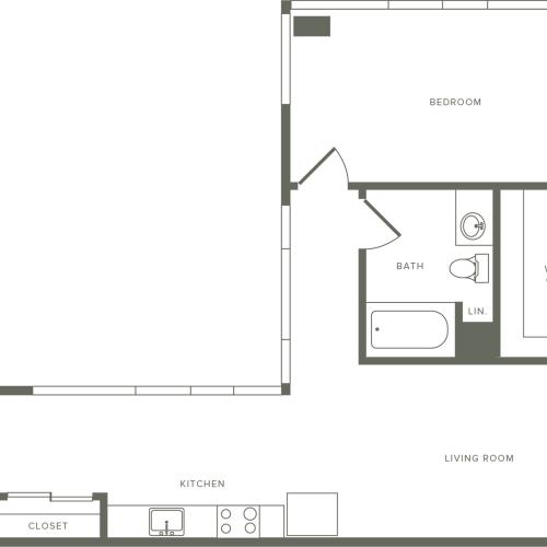 821 square foot one bedroom one bath floor plan image