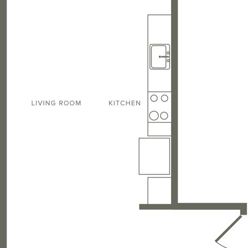 714 square foot one bedroom one bath floor plan image