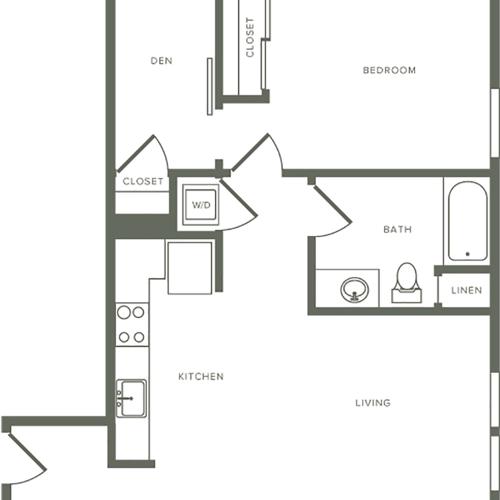 738 square foot two bedroom one bath floor plan image