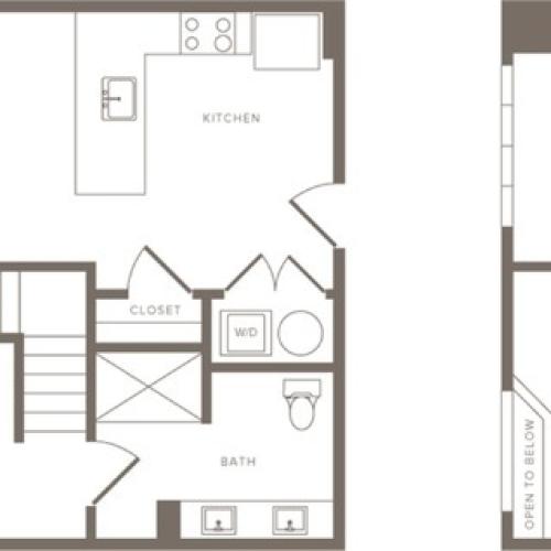 904 square foot one bedroom one bath den apartment floorplan image