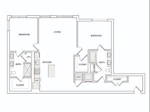 B13 2 bedroom floor plan