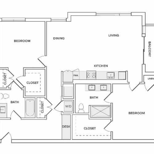 B10 2 bedroom floor plan