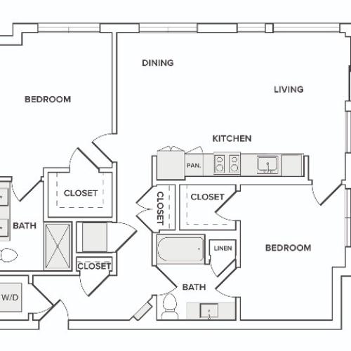 B09 2 bedroom floor plan