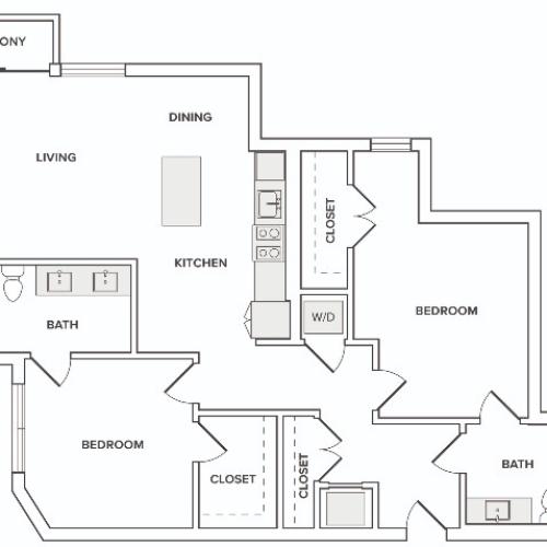 B05 2 bedroom floor plan