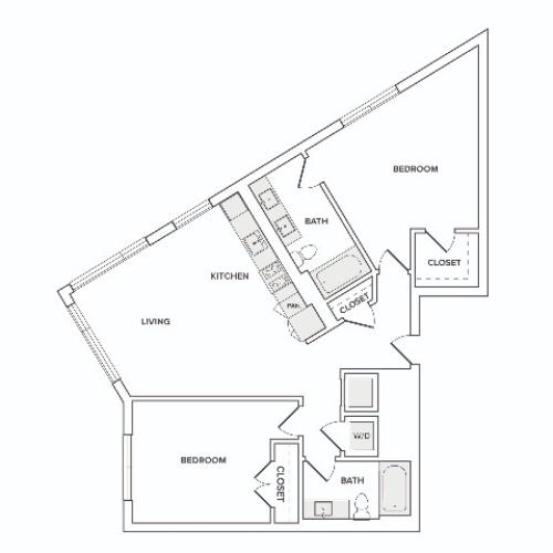 B03 2 bedroom floor plan
