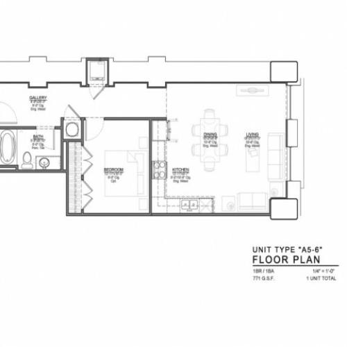 1 Bedroom Floor Plan | Luxury Apartments In Kansas City Missouri | The Power  Light Building