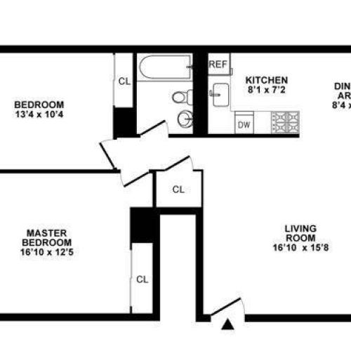 2 Bedroom Floor Plan | Apartments In Hatboro | The Wellington