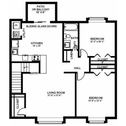Floor Plan 17 | Bensalem Apartments | Franklin Commons