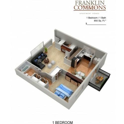 Floor Plan 9 | Apartments Bensalem Pa | Franklin Commons