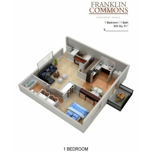 Floor Plan 18 | Apartments In Bensalem Pa | Franklin Commons