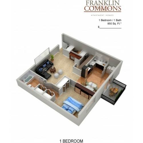 Floor Plan 6 | Bensalem Pa Apartments | Franklin Commons