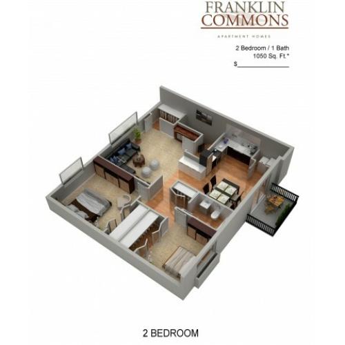 Floor Plan 11 | Bensalem Pa Apartments | Franklin Commons
