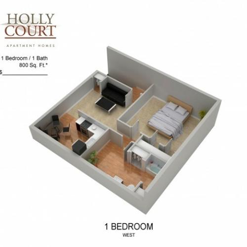 Floor Plan 3 | Apartments In Pitman New Jersey | Holly Court