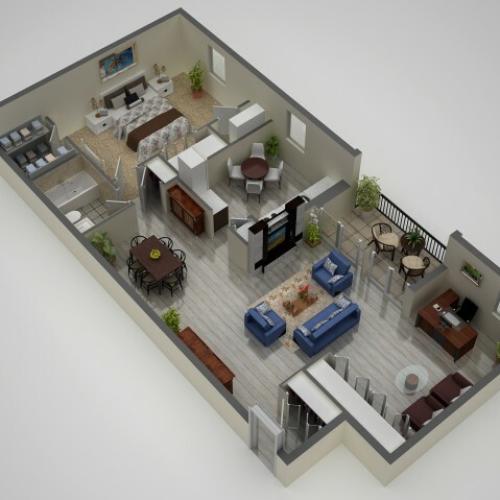 1 Bdrm Floor Plan | Apartments In Baltimore | Metro Pointe