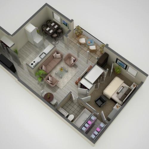1 Bedroom Floor Plan | Apartments In Baltimore MD | Metro Pointe
