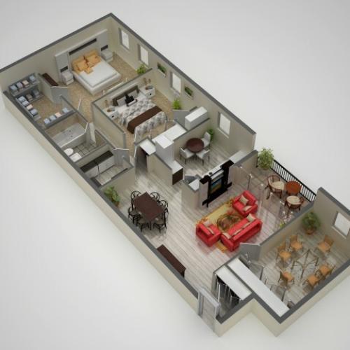 Floor Plan 3 | Baltimore MD Apartments | Metro Pointe