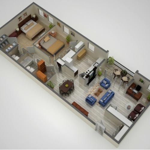 2 Bdrm Floor Plan | Baltimore Apartments | Metro Pointe
