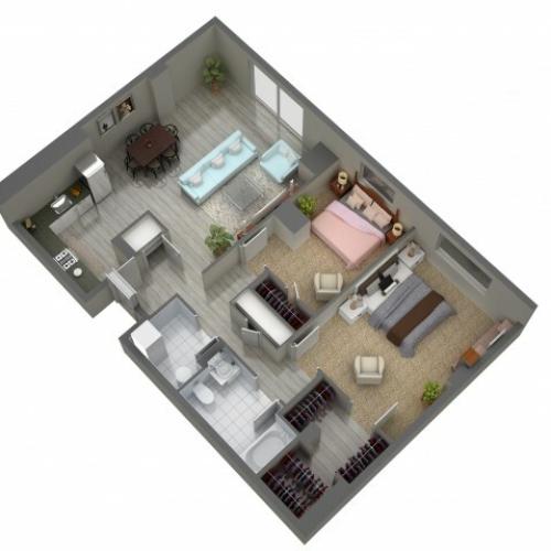 2 Bedroom Floor Plan | Cherry Hill Apartments | Cherry Hill Towers