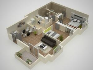 2 Bdrm Floor Plan | Elkton Maryland Apartments | The Apartments at Iron Ridge