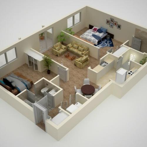 2 Bedroom Floor Plan | Apartments In Elkton MD | The Apartments at Iron Ridge