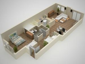 1 Bedroom Floor Plan | Elkton MD Apartments | The Apartments at Iron Ridge