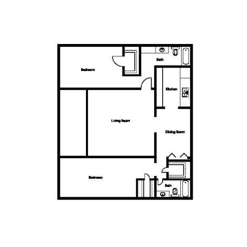 Two Bedroom/Two Bath 1158 Sq Ft