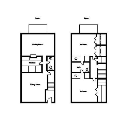 Two Bedroom/One and a Half Bath 1360 Sq Ft