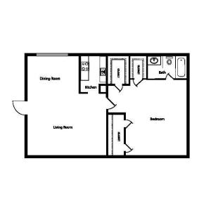 One Bedroom/One Bath 836 Sq Ft