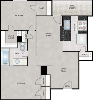 Two Bedroom and One Bath 1145 SQ FT