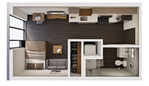 Studio A Penthouse 3D Floor Plan Image