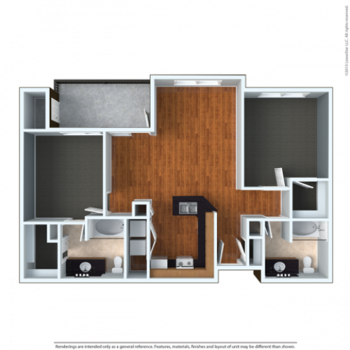 2x2LU | 2 bed 2 bath | from 1142 square feet
